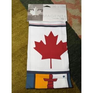 Canadian Tea Cloth Kitchen Towel Magenta 100% Cotton NEW